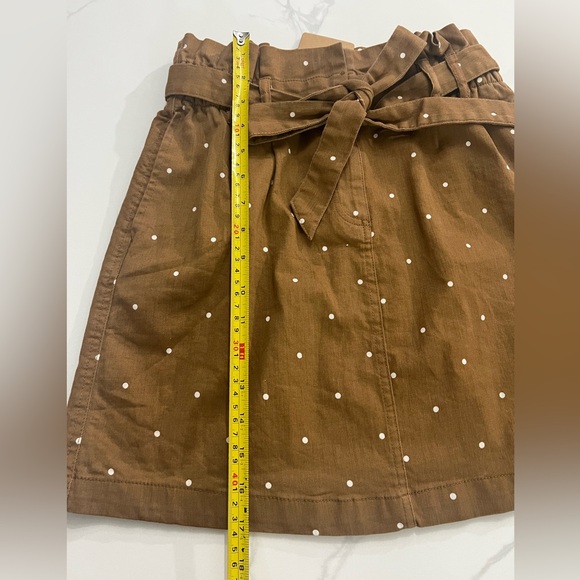NWT BLU PEPPER Tan PolkaDot Print Paper Bag High Waist Mini Skirt Small - Picture 4 of 7